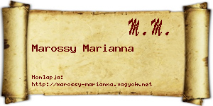 Marossy Marianna névjegykártya